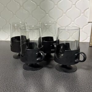 Vintage Corning Black Snap Mugs Set